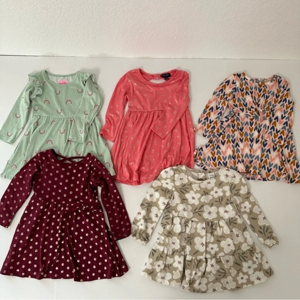 Carter's Bundle Multicolor Baby Girls Longsleeve Dress Collection 18-24‎ Months